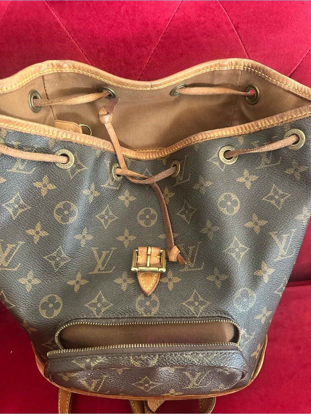 Louis Vuitton Monogram Canvas Backpack in Brown and Tan